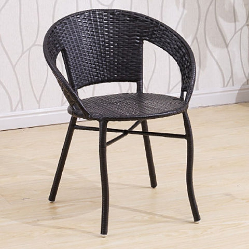 阳台小藤椅子简约单人扶手靠背椅休闲滕椅靠坐椅老人庭院户外室外
