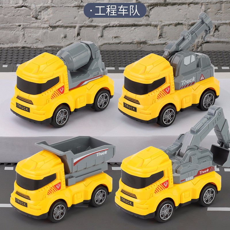 双向惯性滑行工程车挖掘机模型玩具车宝宝生日礼品 男孩女孩消防车