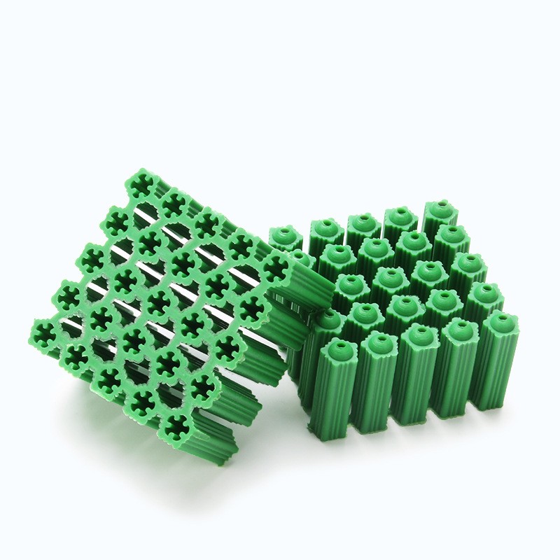 赫钢 膨胀胶塞 M6塑料管涨塞 胀塞 墙塞 胶塞 绿色 塑料螺丝胶栓胶粒 6mm(100个/盒)