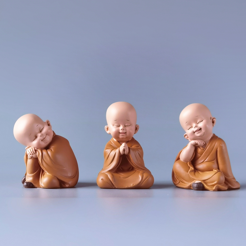 佛系摆件佛系慧能小和尚摆件禅意沙弥装饰品禅趣我不生气解压日系搞笑