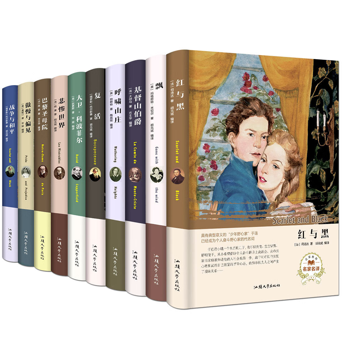全10册世界十大名著红与黑巴黎圣母院傲慢与偏见正版复活书籍飘悲惨