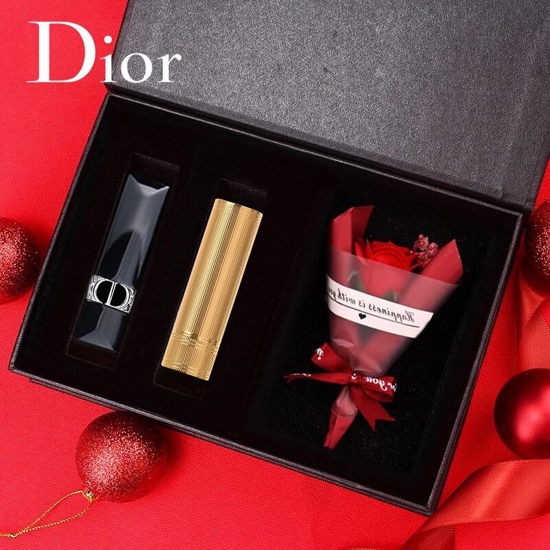 迪奥(dior)圣诞节礼物迪奥口红礼盒套装新dior999哑光彩妆香水套盒