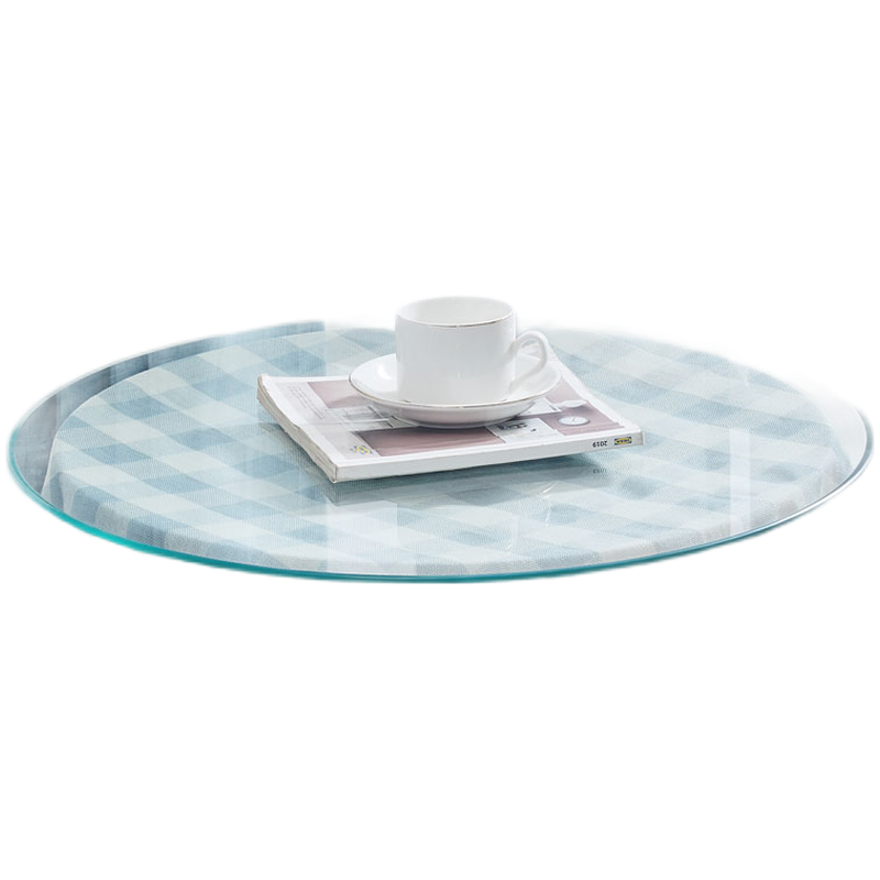 凝企 钢化玻璃桌面圆形餐桌大圆桌茶几透明玻璃台面园玻璃转盘台面 直径40cm 圆玻璃