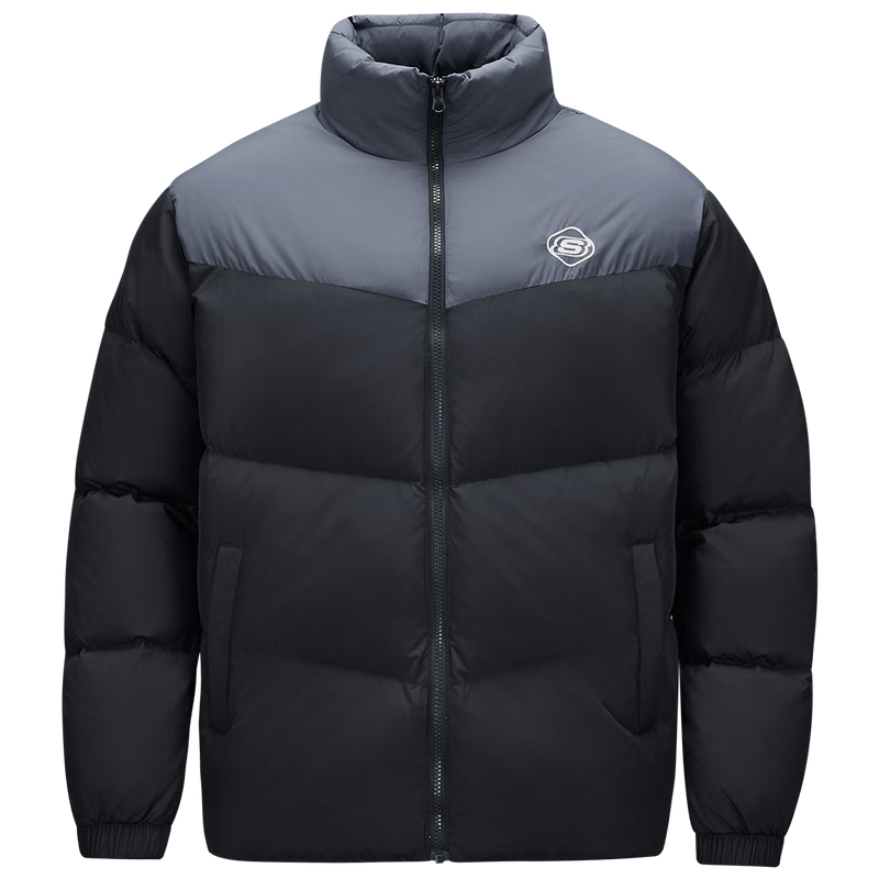 斯凯奇新年礼物面包服羽绒服冬季复古撞色男女款潮流保暖外套L324U104