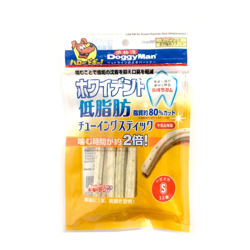 多格漫新概念低脂牛皮咬膠磨牙棒小型犬潔齒骨咬咬狗零食 小型犬-S號12支牛奶味