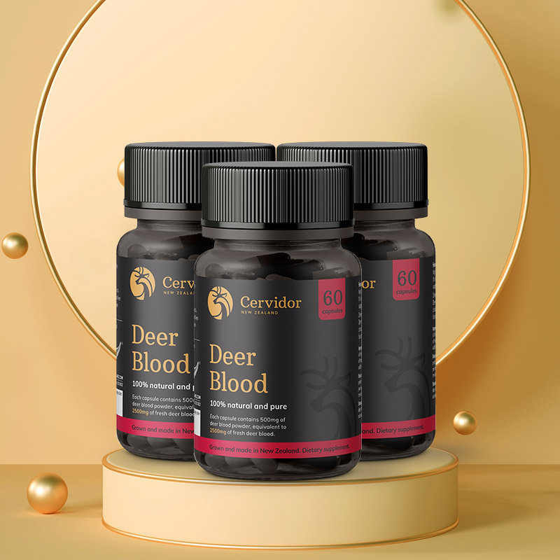 新西兰进口鹿血胶囊 女保健品 调整气血 马鹿血片3瓶/60g 3瓶装