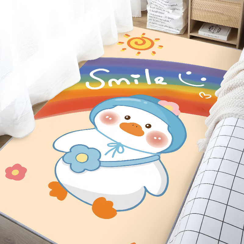 KAYE卡通床边毯可爱ins风儿童卧室床前家用客厅榻榻米飘窗简约免洗毯 五只恐龙 60x160 cm