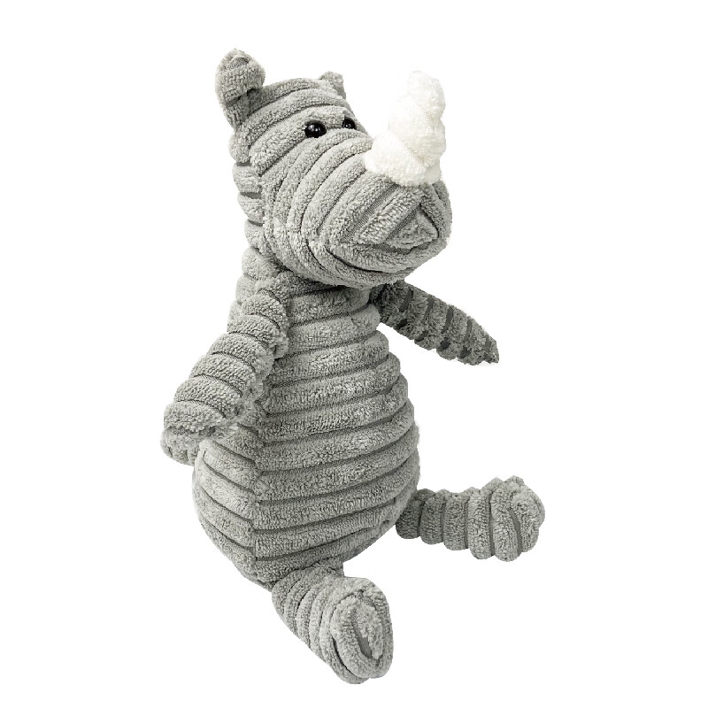 发声耐咬泰迪幼犬小狗磨牙法斗巴哥柯基中型犬宠物狗用品 灰色犀牛