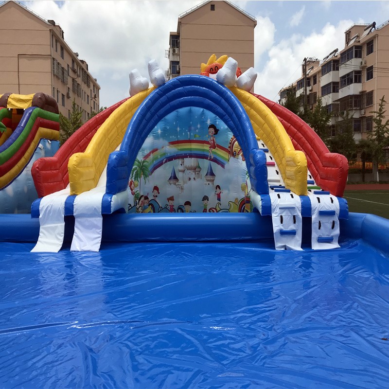 充气城堡水上乐园 移动设备大型支架游泳池充气水滑梯户外闯关组合