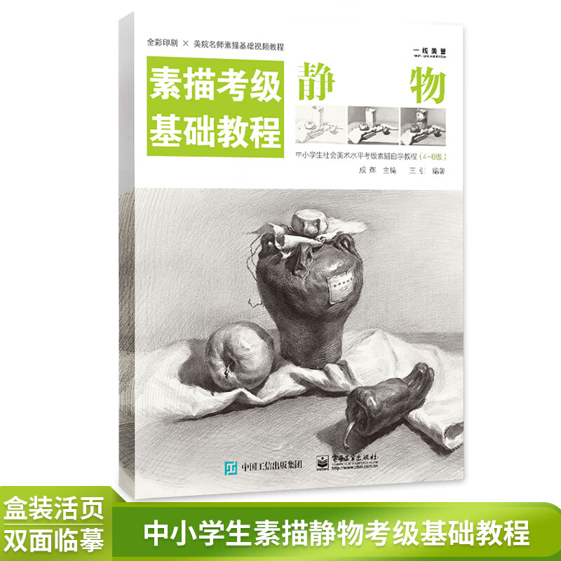素描考级基础教程静物(4-6级)中小学社会美术考级零基础入门王引素描