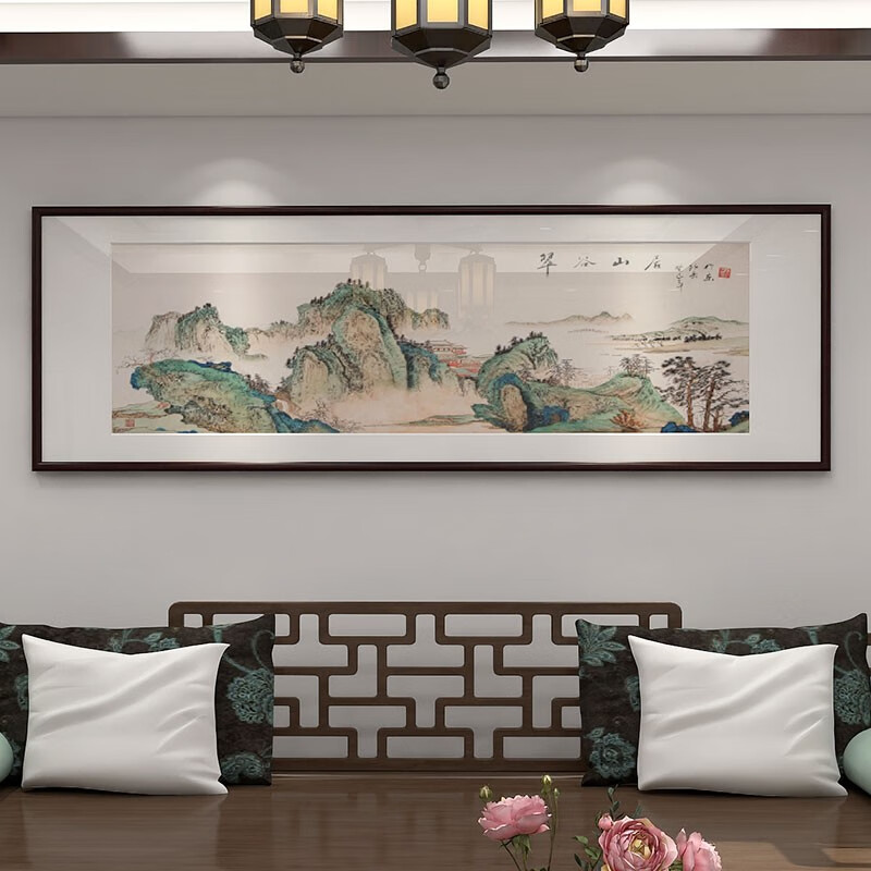 拓进山水画客厅挂画新中式沙发背景墙装饰画国画书房办公室墙画 a款