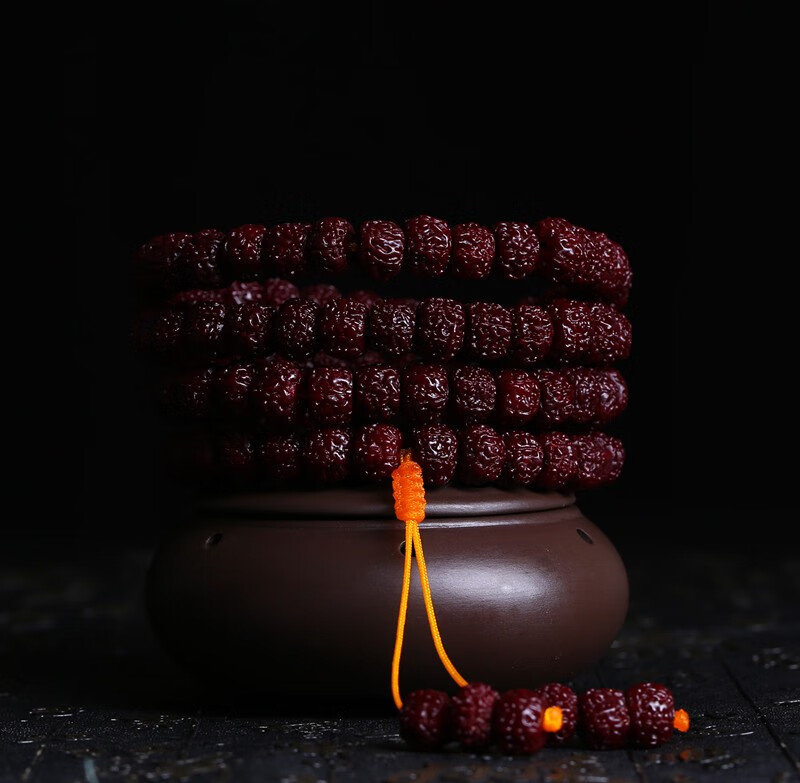 染堂 正宗五六6瓣藏式老金刚菩提108颗佛珠手串机刷包浆小金刚菩提盘