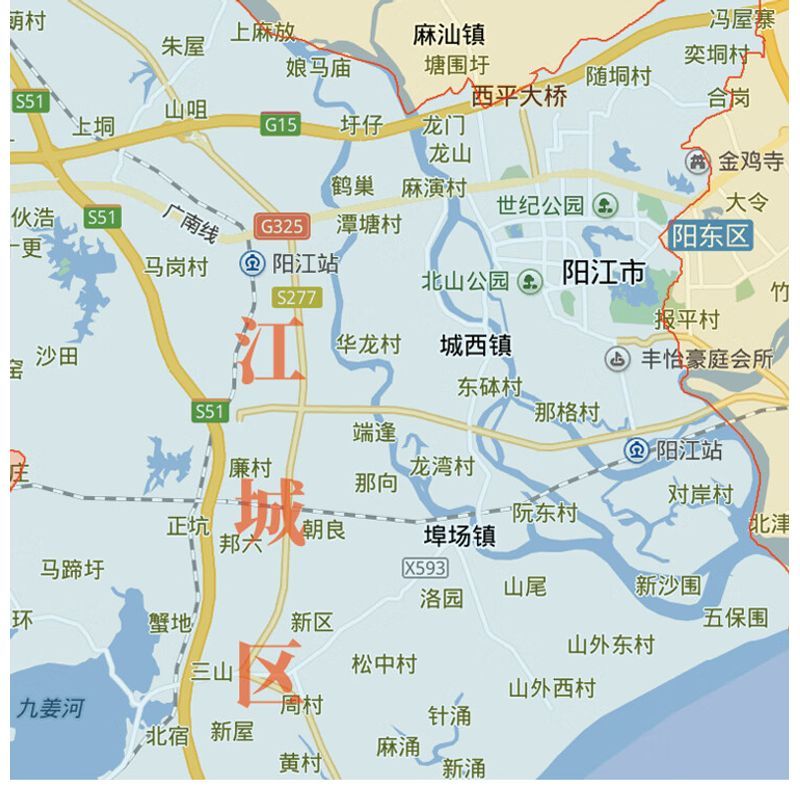 新款阳江市地图贴图办公室挂图墙贴装饰画定制各区县行政地图 地图 1.