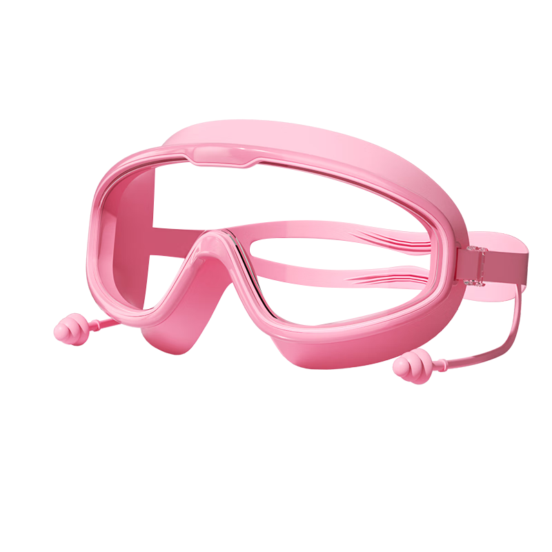 RESHEIR泳镜高清防雾防水男女士专业大框游泳眼镜装备泳帽套装 白色透明