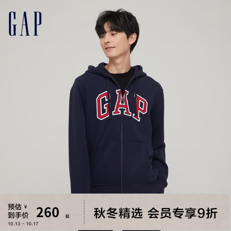 Gap【雪糕系列】男女装秋季美式复古LOGO卫衣853131运动连帽开衫 海军蓝 185/108A(XL)怎么样,好用不?