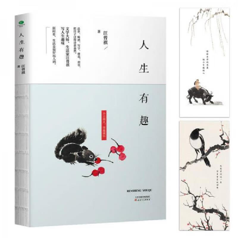 汪曾祺图文作品集套装共4册：人间草木+人间有味+人间小暖+人生有趣   后面划有刀印如图