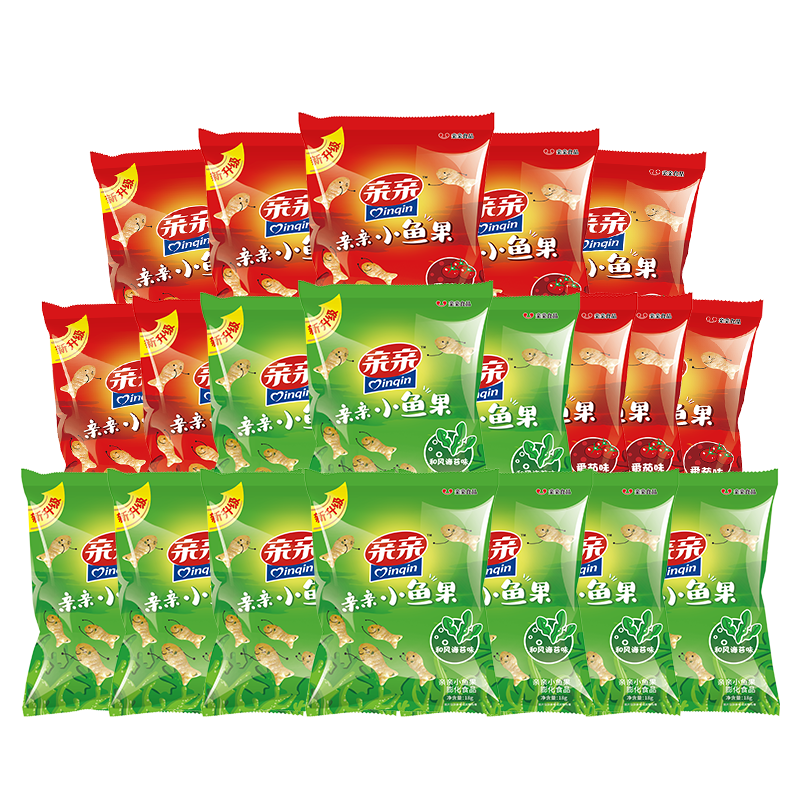 親親經(jīng)典小魚果360g組合裝 休閑零食大禮包膨化食品