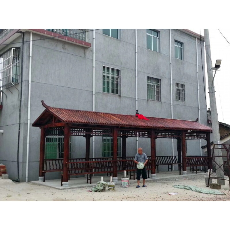 辉煌长廊户外防腐木长廊园林景观长廊树脂瓦长廊公园长廊走廊古建长廊