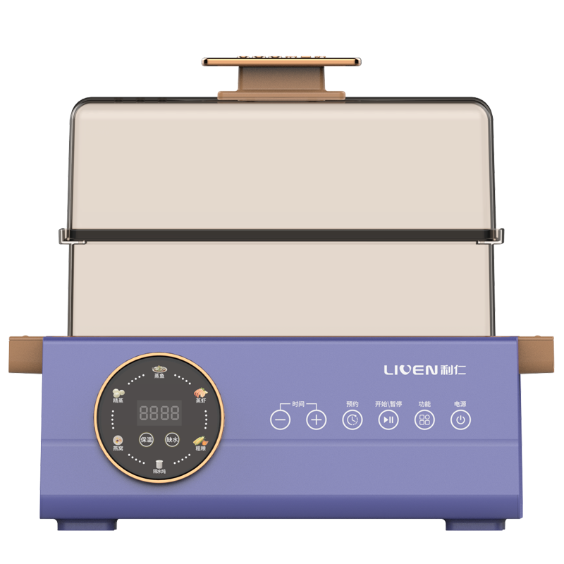 利仁（Liven）电蒸锅多功能家用双层10L大容量智能彩屏蒸汽锅电蒸笼蒸箱早餐机透明可视电蒸锅DZG-D1015