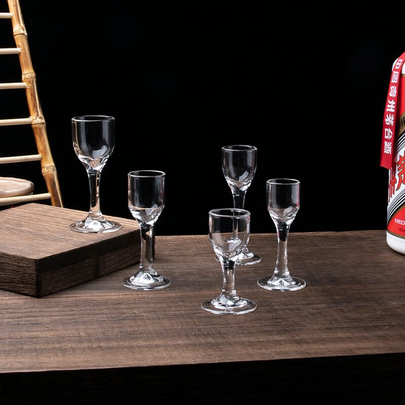 傲柏耐热5ML8ML玻璃白酒杯 7毫升高脚(6只普盒装)