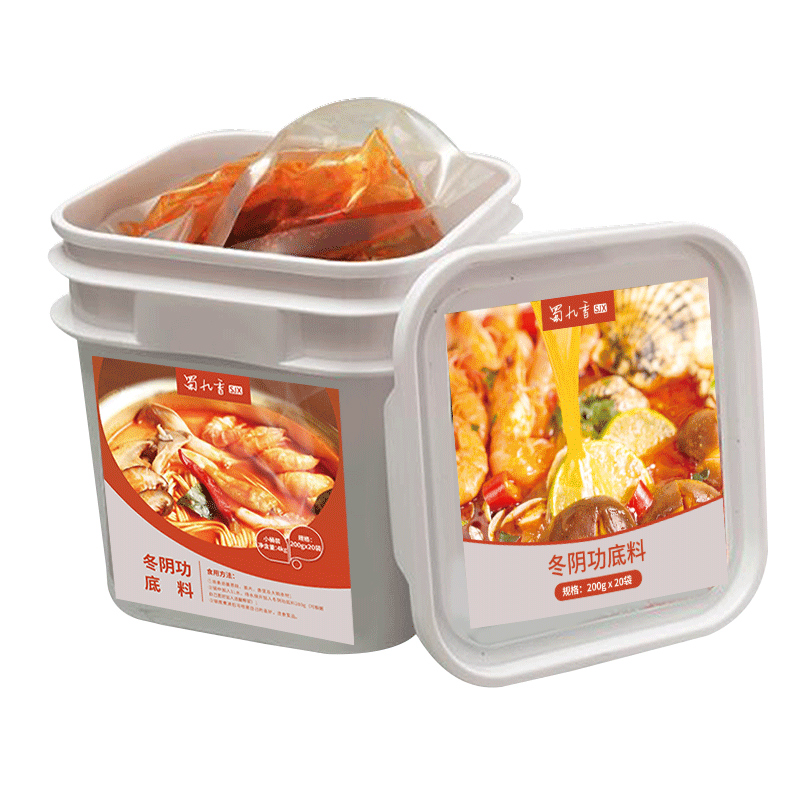 蜀九香 泰式冬阴功火锅底料调味料酸辣商用4kg桶装 冬阴功餐饮装