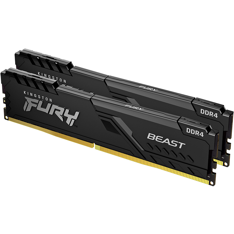 Kingston 金士顿 Fury系列 DDR4 3600MHz 台式机内存 马甲条 黑色 64GB 32GB*2 HX436C18FB3K2/64