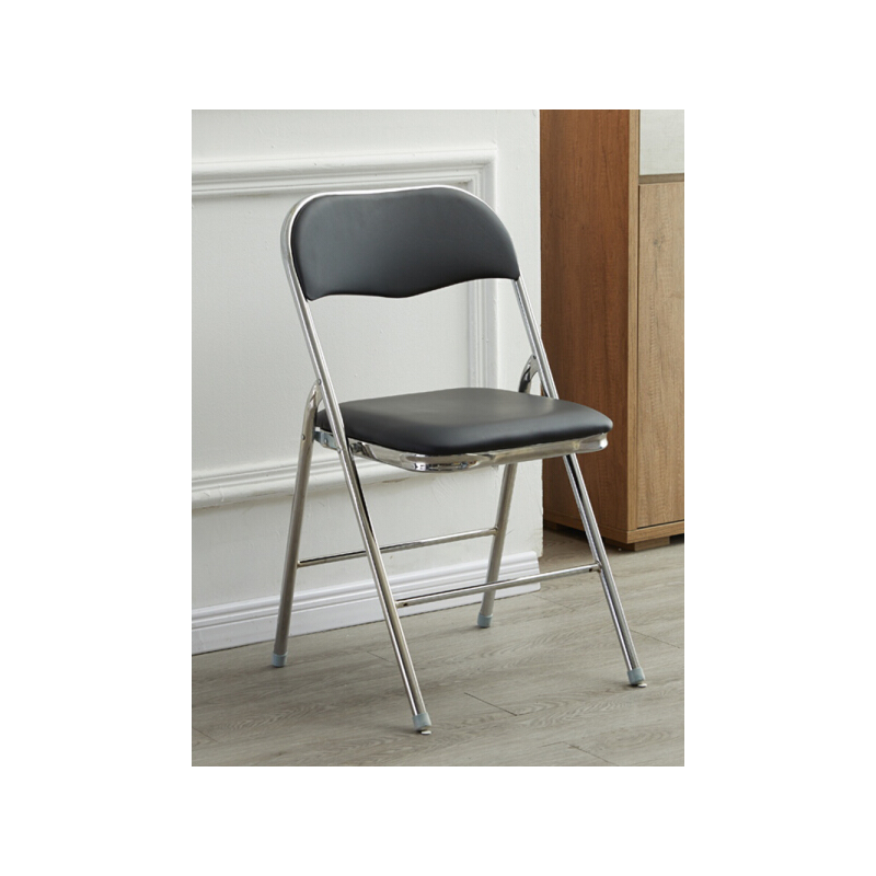 山户家具加厚折叠椅子便携办公会议椅简约电脑椅餐椅座椅培训椅凳子靠背椅 加固款黑色