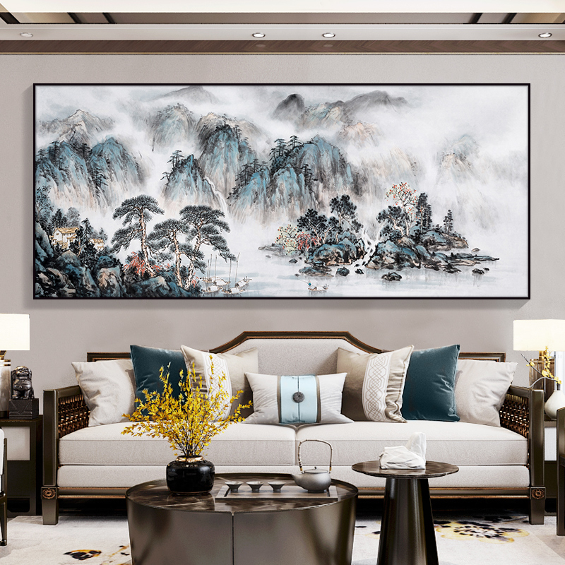 酣墨香室内装饰画中国风山水画客厅挂画办公室画茶室画水墨风景画 cd