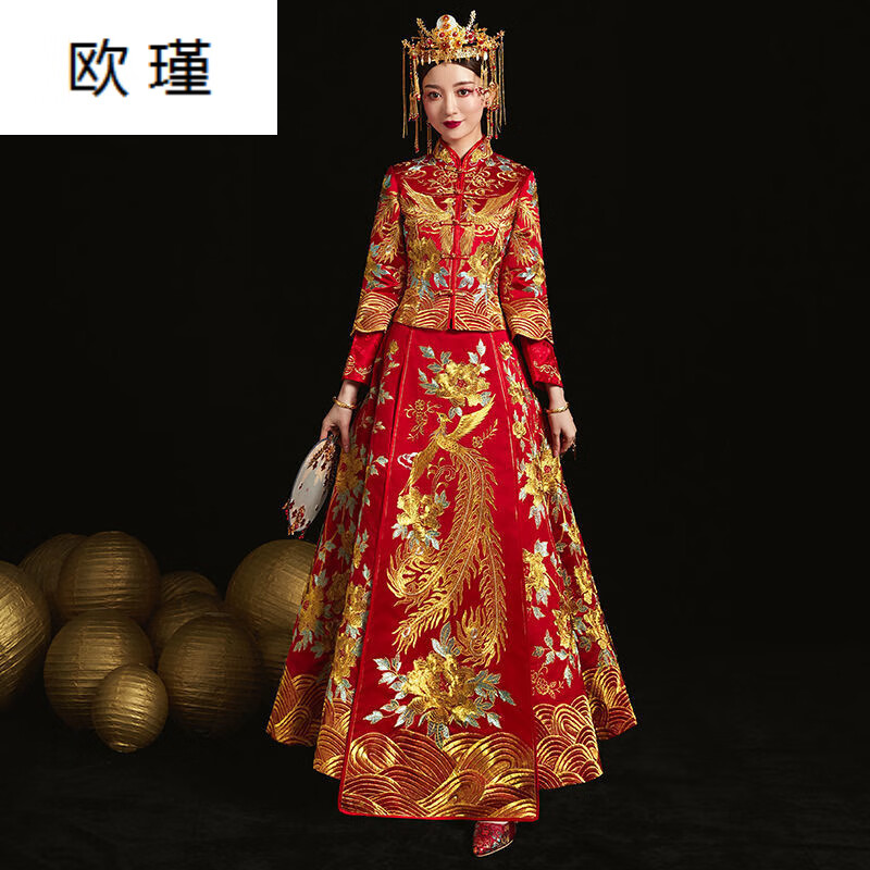 夏季女士中式中国风新娘晚宴结婚典礼喜庆秀禾服新娘秀禾服2022年新款