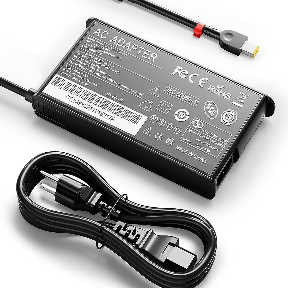 适用联想拯救者YR7000P Y9000K笔记本电脑充电器方口电源适配器 【300W】20V-15A升级便携款