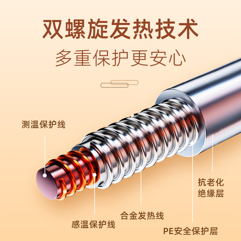 长城电热毯双人双控调温电褥子家用安全智能定时老牌子电毯子学生宿舍 长毛绒双人长2.0*宽1.8米