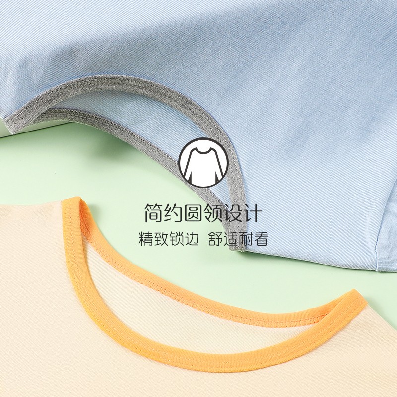 浪莎儿童夏季纯棉薄款睡衣男童女童家居服宝宝中大童男孩空调服套装 套装-白色 150 建议身高145-155cm