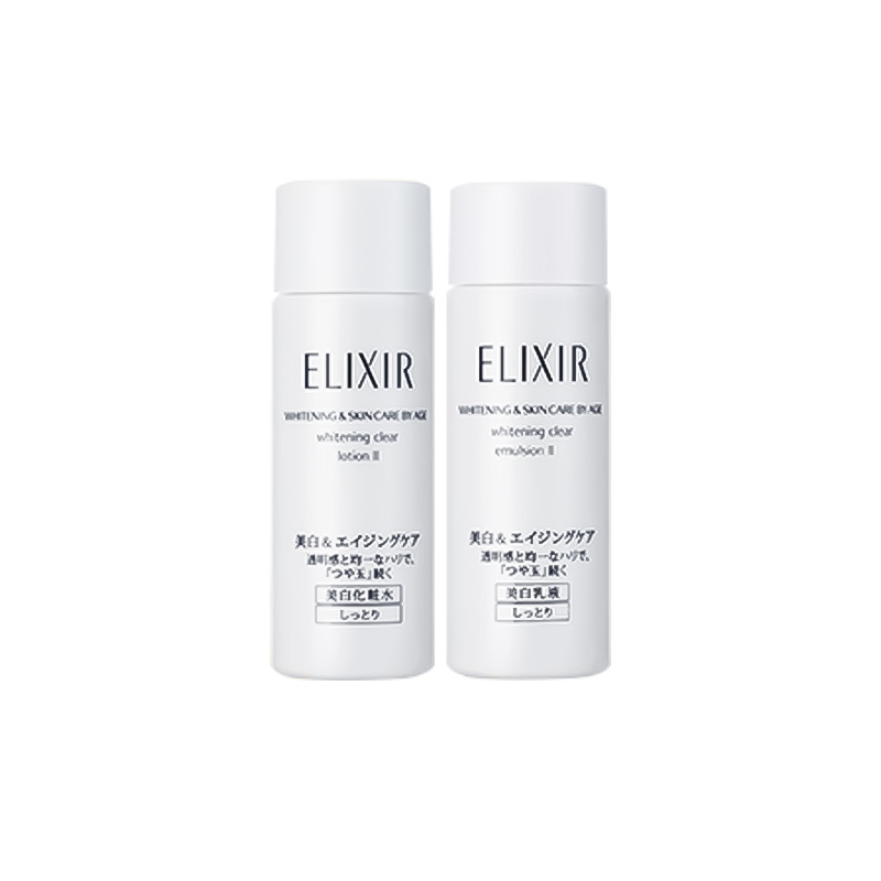 怡丽丝尔（ELIXIR）纯肌净白晶润水乳套装(滋润型 水18ml+乳18ml )（非卖品）