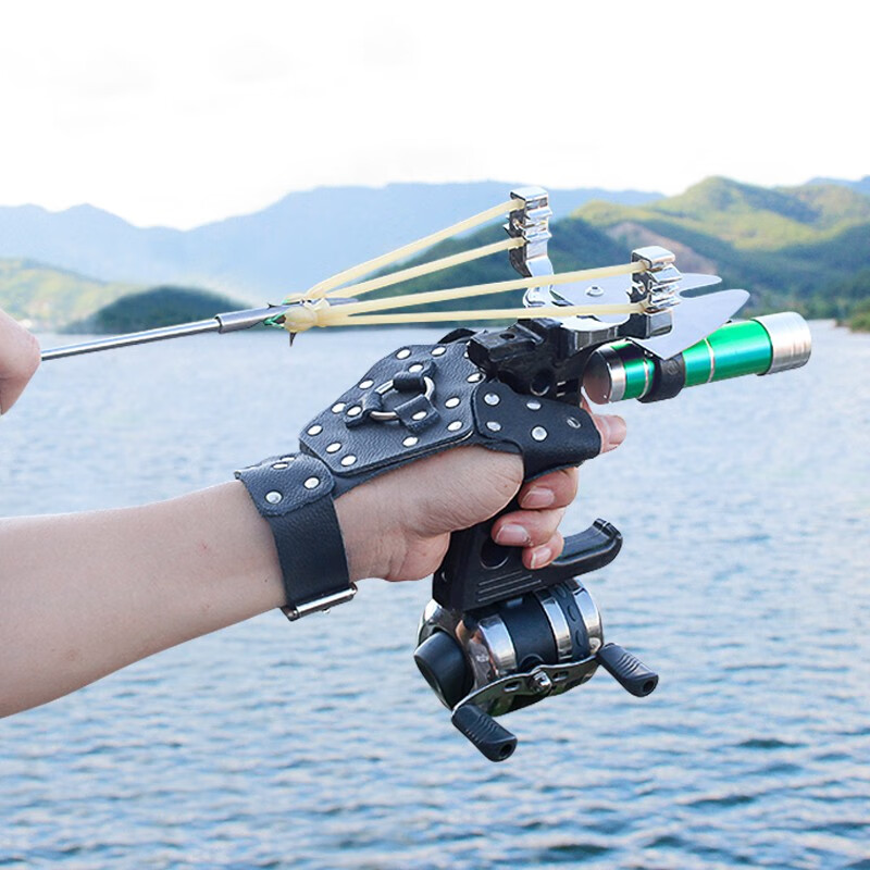 尚格冠(shanggeguan) 弹弓射钓鱼器神器 打鱼渔轮弓 鱼鳔套装红外线