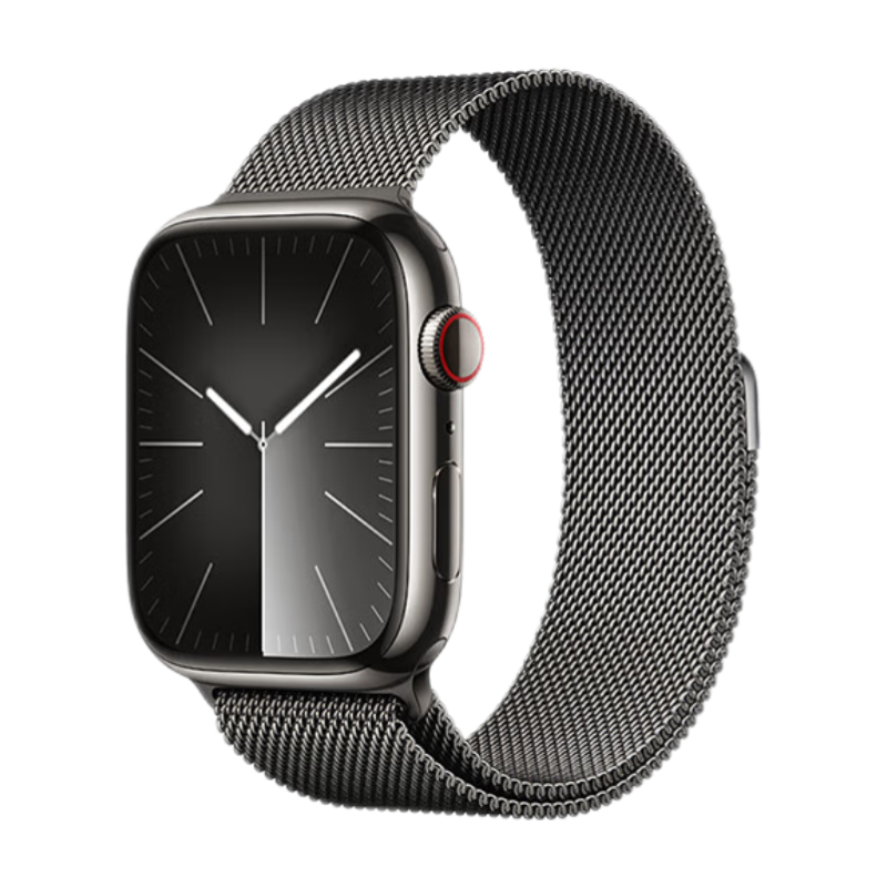 Apple/苹果 Watch Series 9 智能手表GPS+蜂窝款45毫米石墨色不锈钢表壳石墨色米兰尼斯表带 MRPQ3CH/A