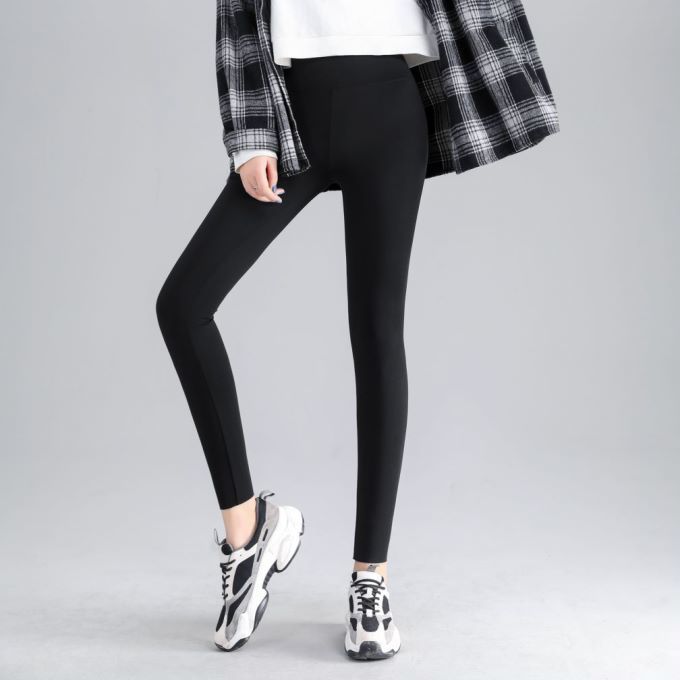 打底裤女外穿款弹力春夏显瘦瑜伽裤百搭修身紧身裤 黑色【薄款鲨鱼裤