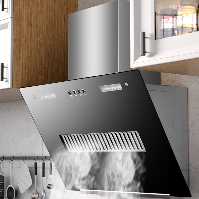 欧派诺(OPPAINUO)油烟机烟灶套装侧吸式抽油烟机灶具套装家用欧式吸油烟机脱排吸油烟机灶具套装 按键开关+800大屏玻璃【带围板】送2米烟管 不包安装