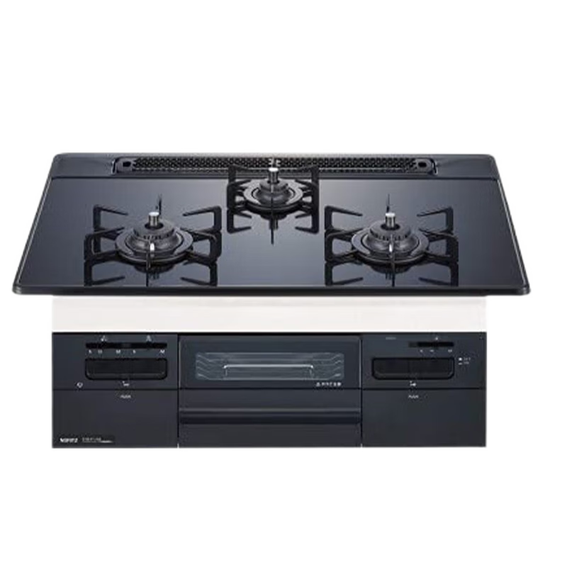 能率（NORITZ）日本原装进口 嵌入式燃气灶气灶天然气烤箱灶FAMI系列 MIKKE系列 定温定时 SI装置 防干烧 FAMI系列60cm银色玻璃台面天然气无烤盘