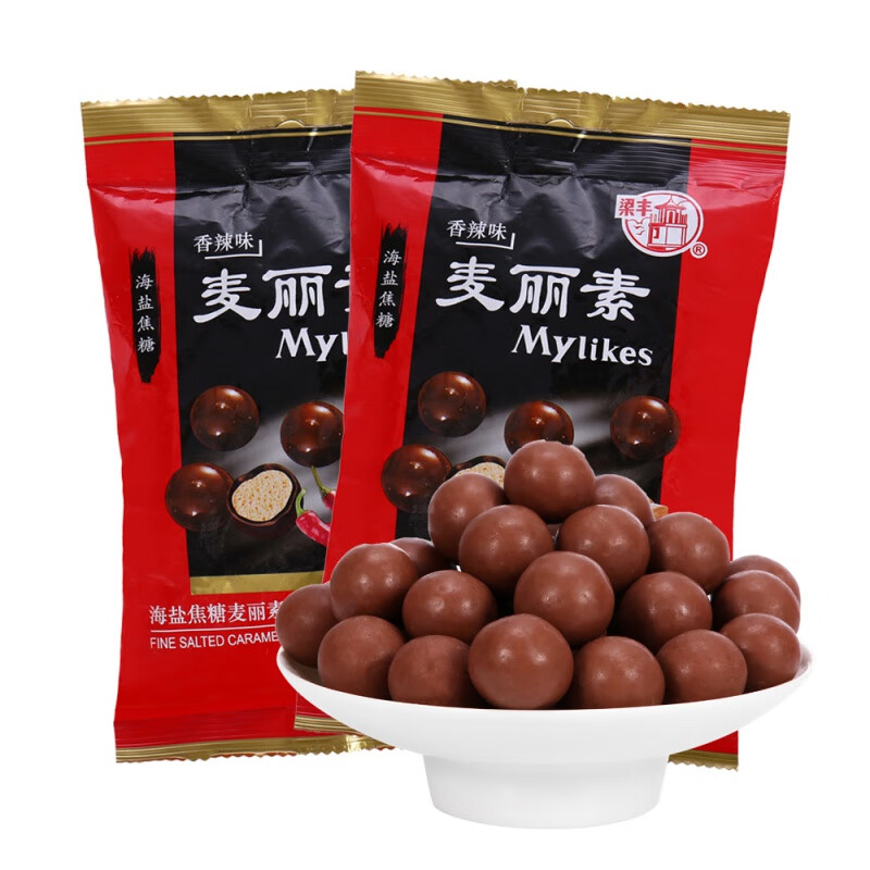 香辣味麦丽素麦芽脆心黑巧克力球朱古力豆麦咪海盐焦糖麦丽素梁丰