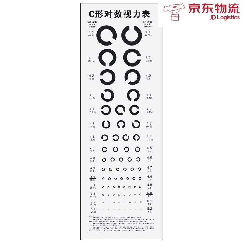 国标对数视力表 视力表挂图标准儿童家用卡通版e字c型视力测试 空军c