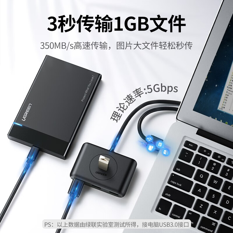 绿联USB3.0分线器4口HUB+2米线能带动外置光驱吗？
