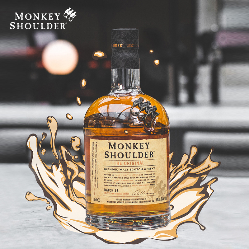 三只猴子（Monkey Shoulder）洋酒 调配麦芽苏格兰威士忌 700ml 基酒调配