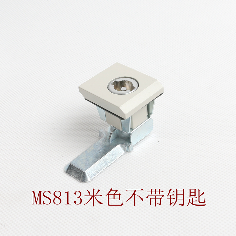 唔哩柜锁压缩式转折火车锁电柜门锁一字锁 ms813米色不带钥匙如图