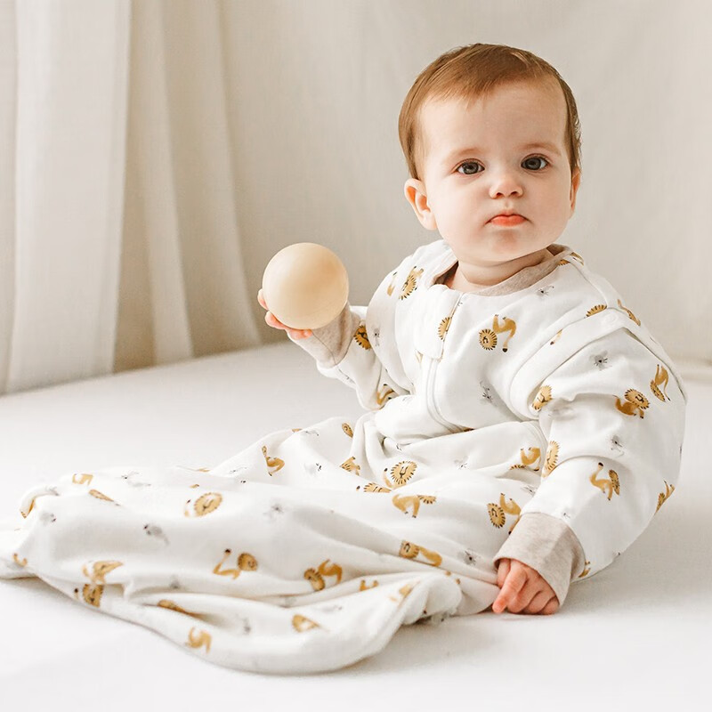 nest designs婴儿睡袋春秋纯棉包被一体式防踢被 狮子和老鼠 80码（建议身高80cm以下）