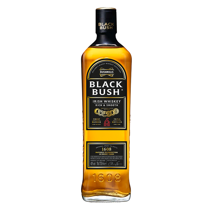 百世醇（BUSHMILLS）布什米尔黑标爱尔兰威士忌700ml单瓶可乐桶chamdegtm