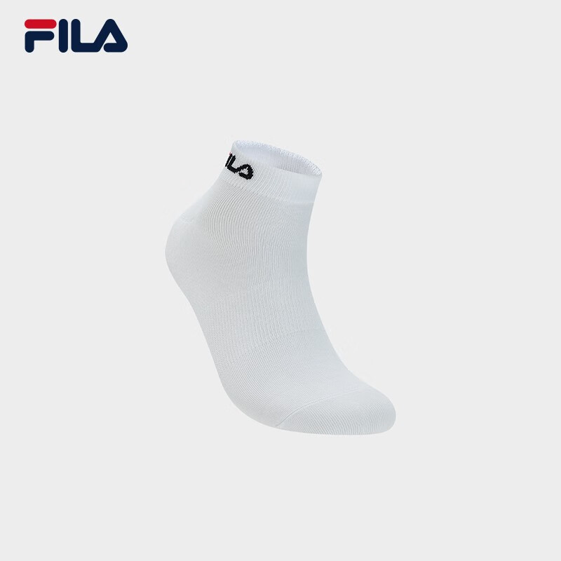 斐乐 斐乐官方男袜低腰袜子冬时尚休闲简约运动袜舒适短袜子 标准白-WT XS