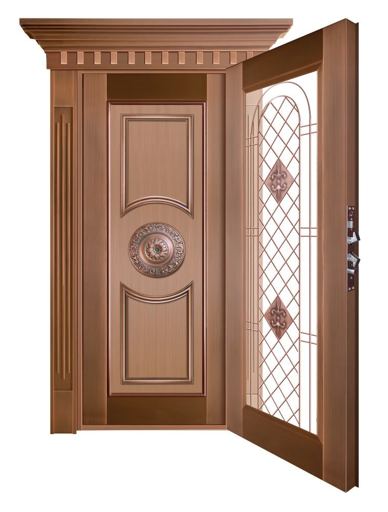 德骊嘉不锈钢铜门别墅大门双开乡村入户大门定制新中式自建房庭院进户