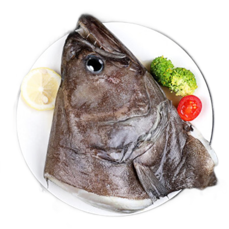 拍6件 勋康海 深海鲽鱼头鸦片鱼头超大碟鱼头海鲜生鲜鱼类美味 碟鱼头
