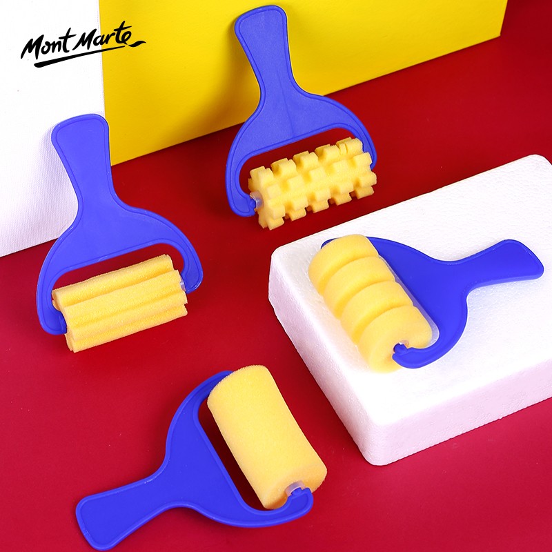 海绵印章海绵拓印棒儿童海绵笔刷手指画绘画拓印工具套装圆形海绵画刷