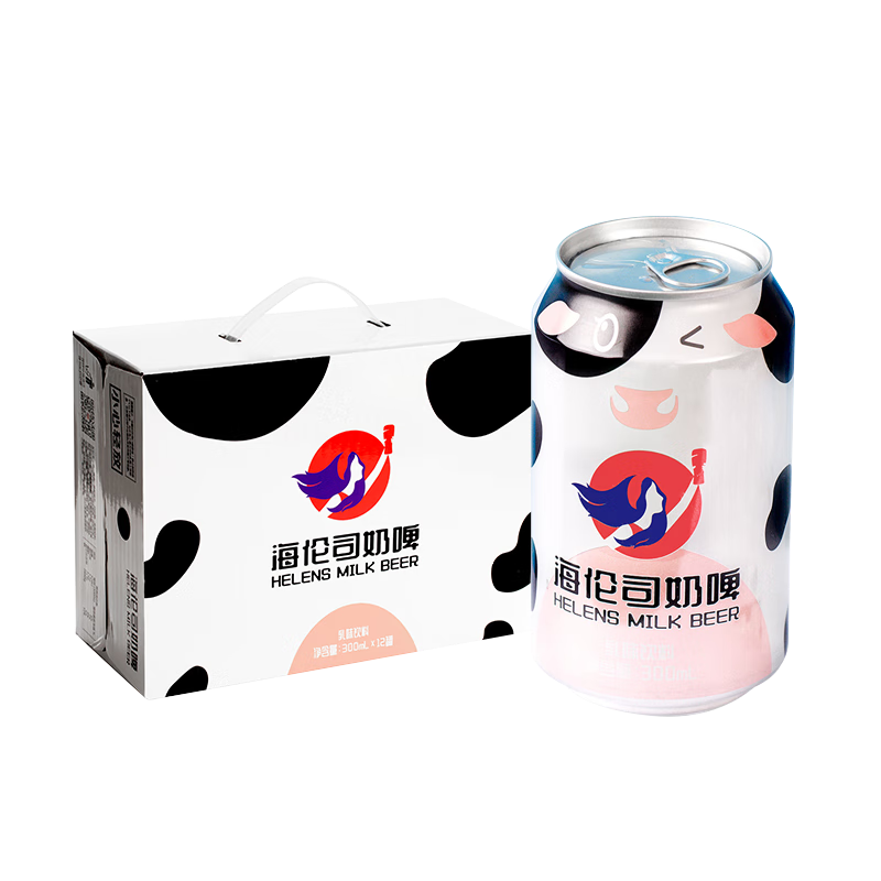 海倫司 Helens奶啤牛奶啤酒飲料300ml罐裝乳酸菌酸奶網(wǎng)紅奶啤飲品 奶啤6罐